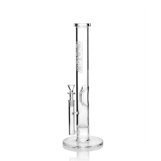 GRAV® Large, Clear Straight Base w/ Disc Water Pipe