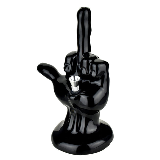 One-Fingered Salute Ceramic Bubbler