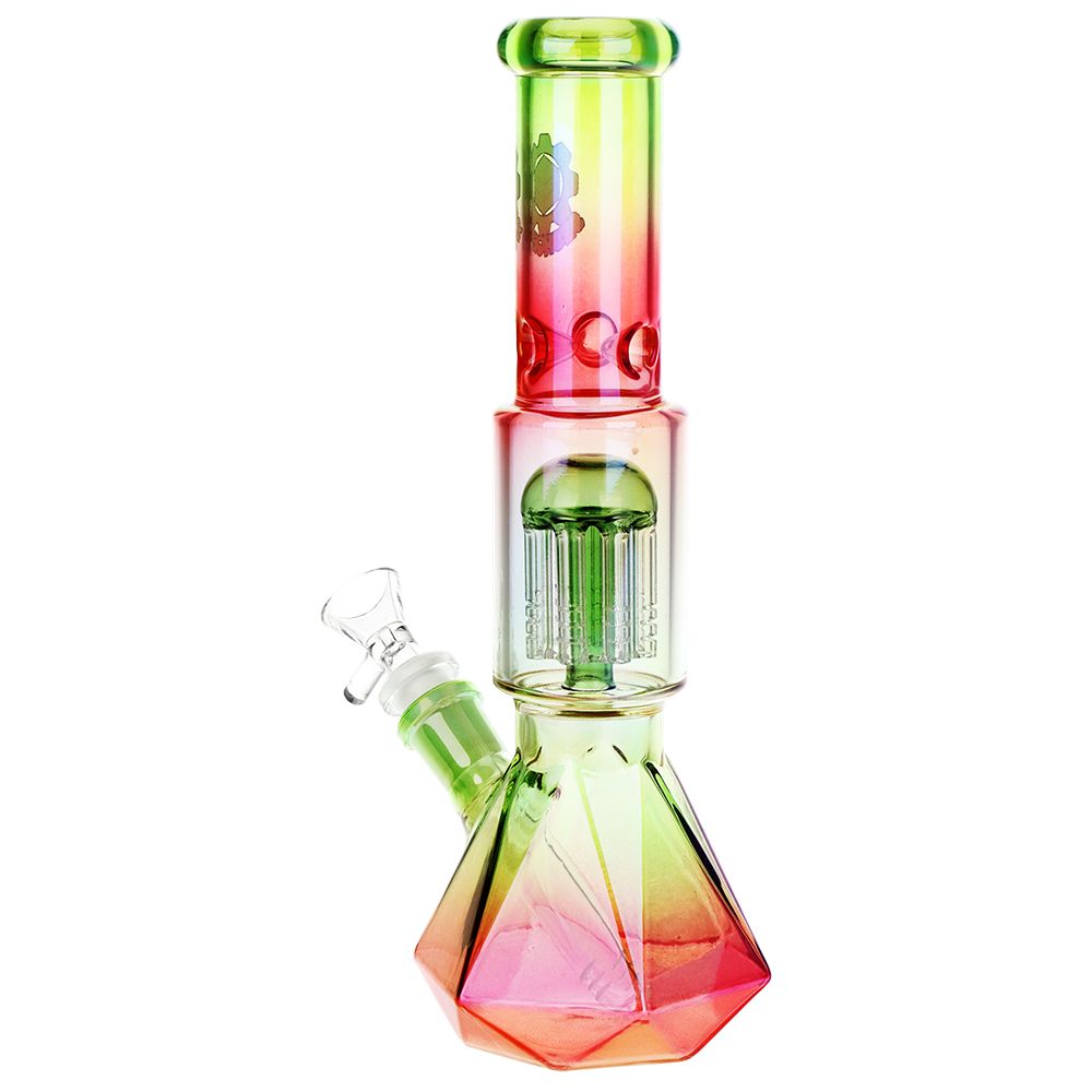 3 Pack Bundle - SeshGear Prism Ombre Glass Water Pipe - 10.25" / 14mm F / Assorted Colors