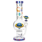 Pulsar Rings of Saturn Bubble Base Glass Water Pipe - 12.75" / 14mm F