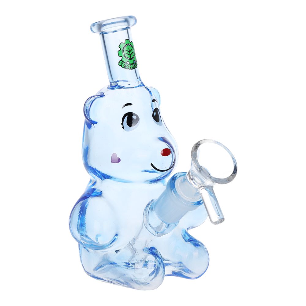 SeshGear Happy Bears Glass Water Pipe - 5" / 14mm F / Colors Vary
