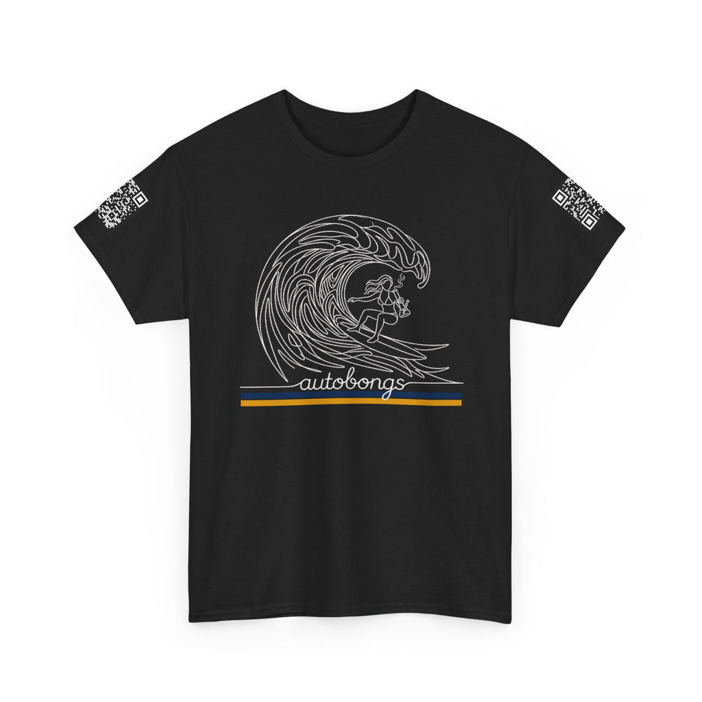Autobongs Surf Wave Tee — "Autobongs" Logo Graphic T-Shirt