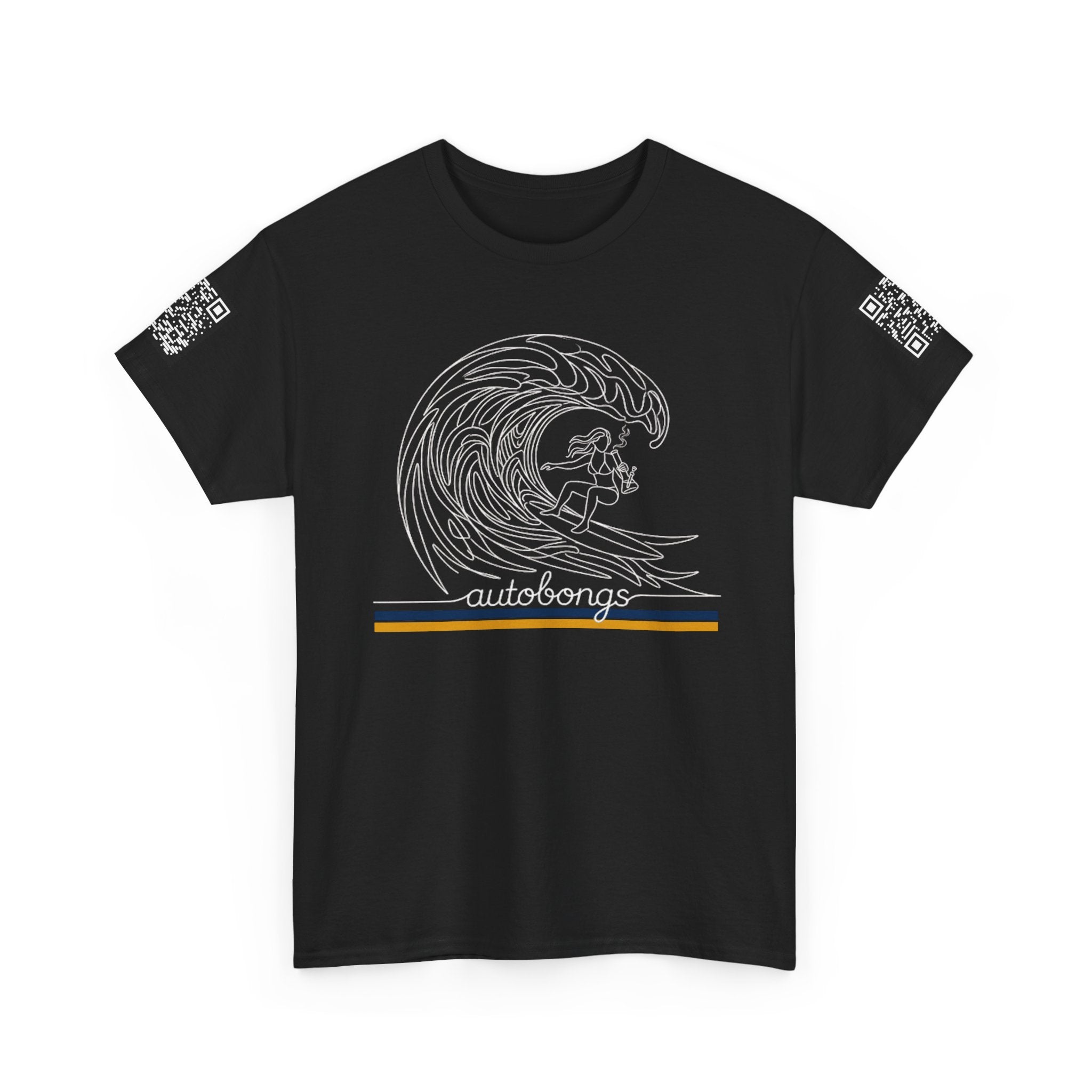 Autobongs Surf Wave Tee — "Autobongs" Logo Graphic T-Shirt