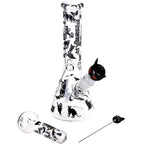 Pulsar Superstitious Kitty GLOW Glass Herb Pipe Duo - 9.75" / 14mm F