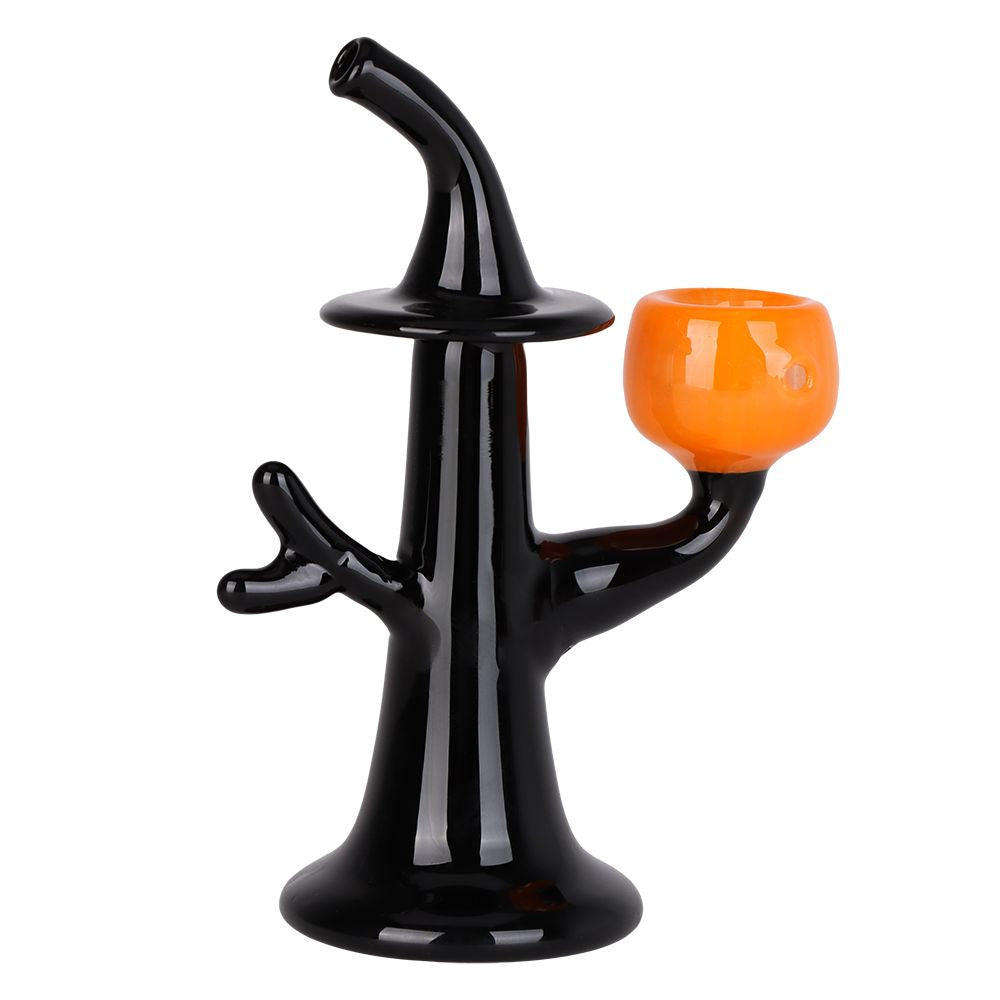 Tree Witch w/ Jack-o-lantern Glass Hand Pipe - 5.5"