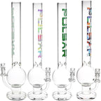 Pulsar Round Ball Glass Water Pipe - 12" / 14mm F / Clear