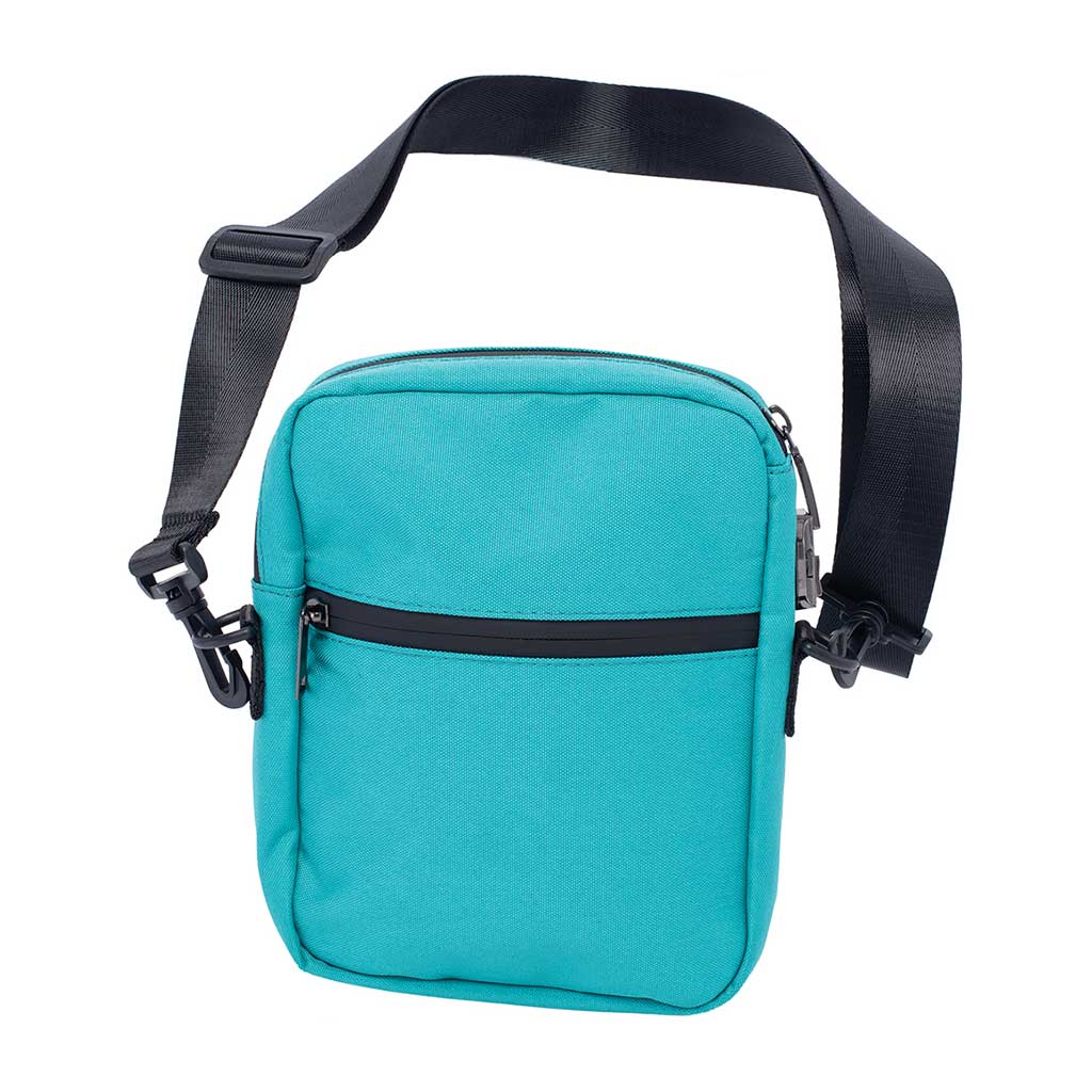 8.5IN X 7IN X 1.5IN Smell Proof Shoulder Bag - Turquoise