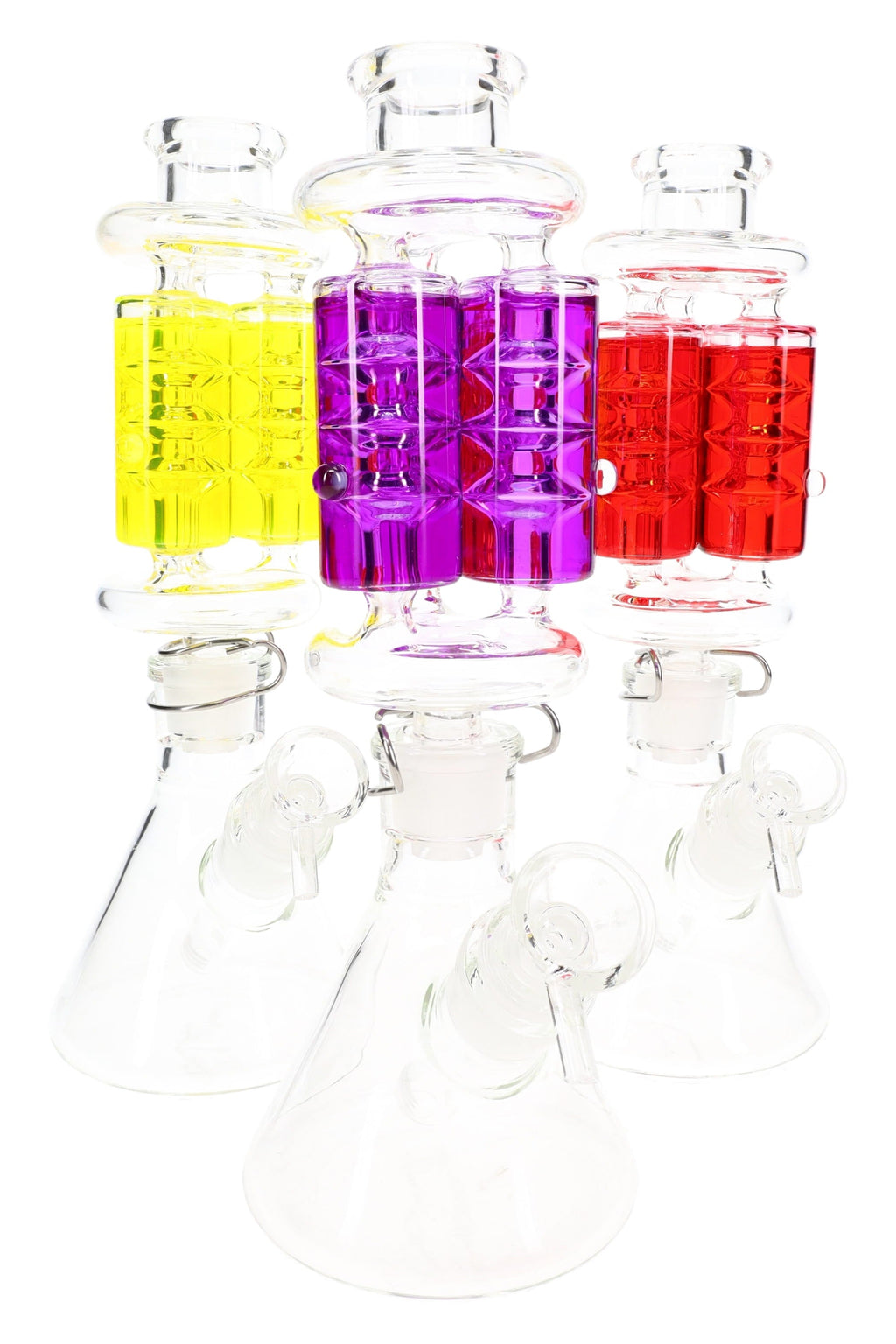 Glycerin Triple Chamber Beaker Bong “Freeze Trio” – 10.5″