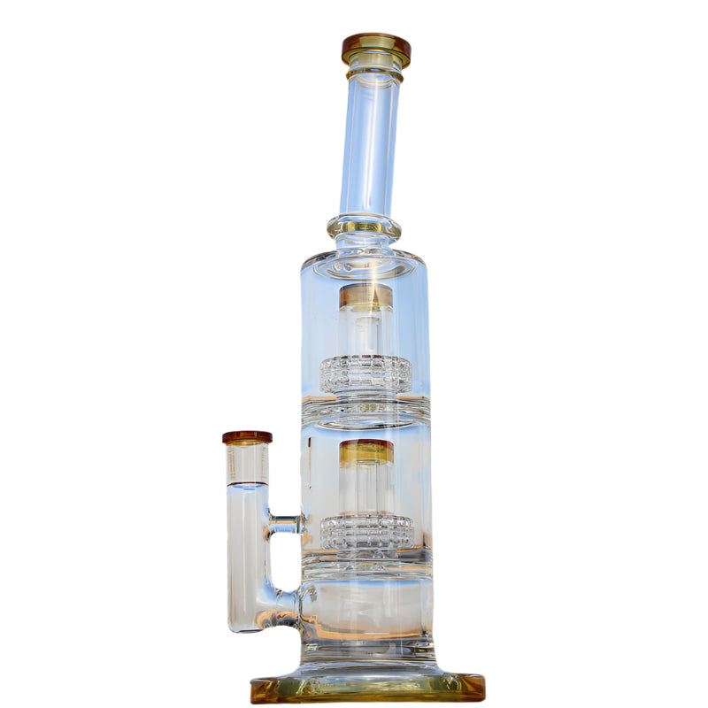 Dual Matrix Percolator Glass Water Pipe 12"