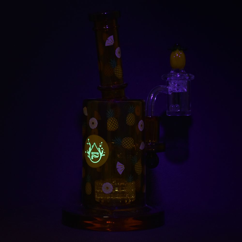 Pulsar Fruit Series Pineapple Express Glow In The Dark Dab Rig Kit - 8" / 14mm F