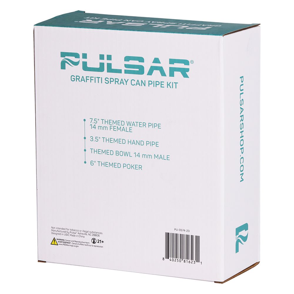 Pulsar Graffiti Series Spray Paint Glass Water Pipe Set / 7.5" / 14mm F
