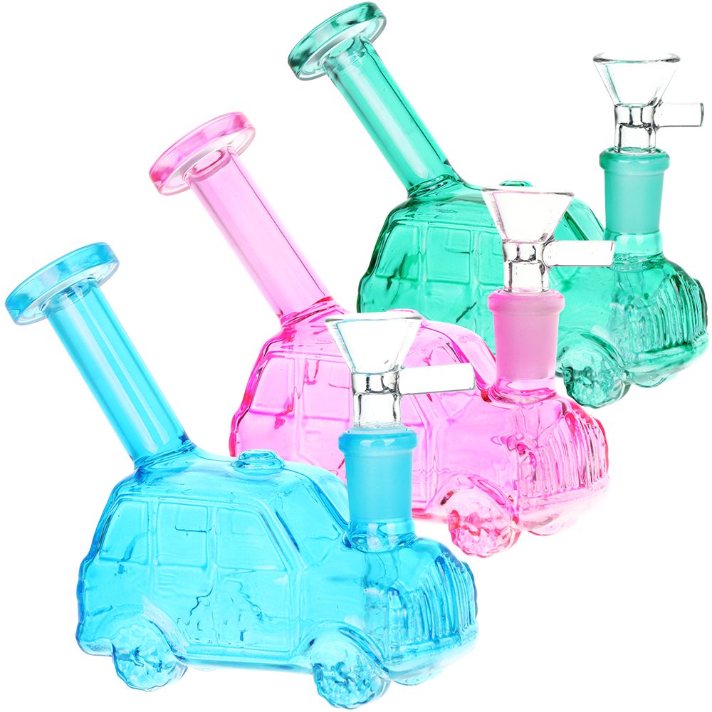 Station Wagon Mini Glass Water Pipe - 4.5" / 14mm F / Colors Vary