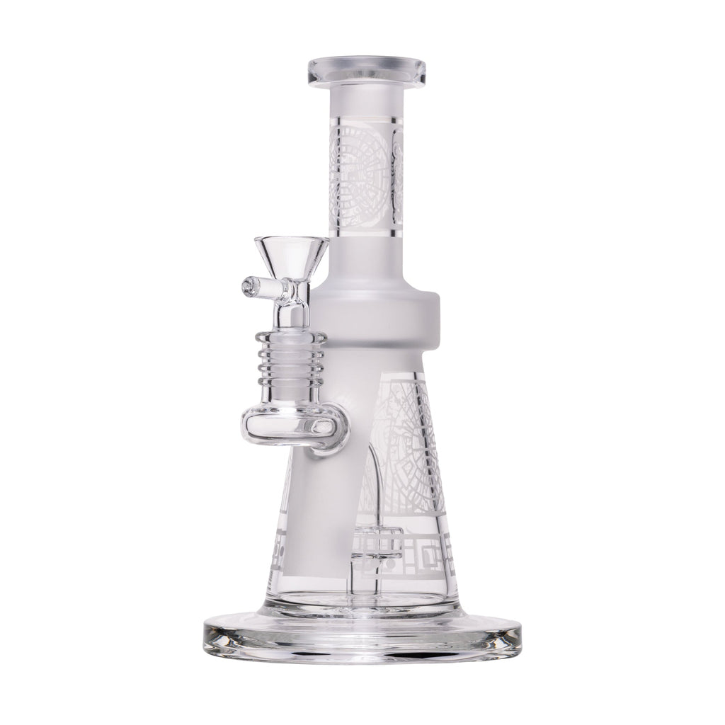 Human Grade Aztec (Sandblasted) Glass Water Pipe
