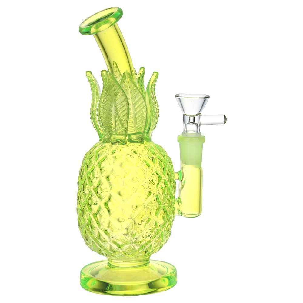 Pineapple Hospitality Glass Water Pipe - 7.75" / 14mm F / Colors Vary