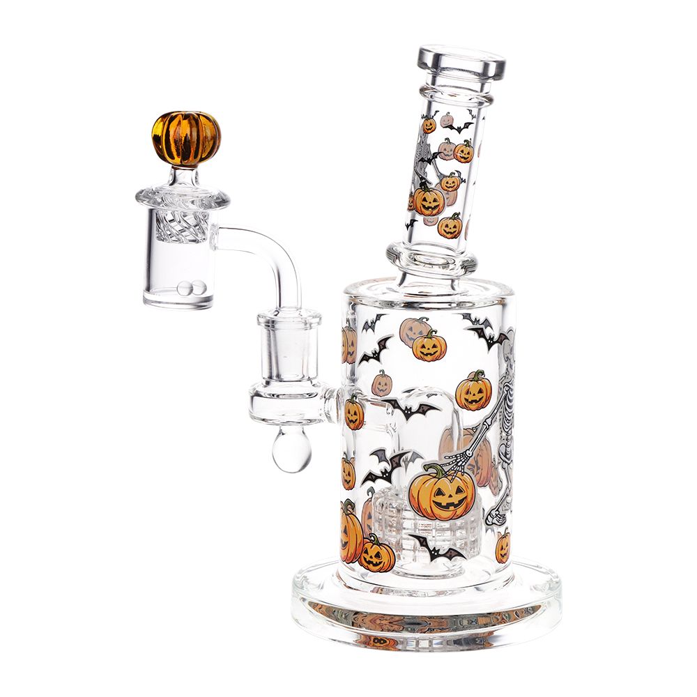 Pulsar Halloween Ball Glass Dab Rig Set - 7.75" / 14mm F