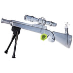 SeshGear Sniper Rifle Electroplated Glass Water Pipe w/ Stand - 19.75" / 14mm F / Clear, Smoke, Rainbow