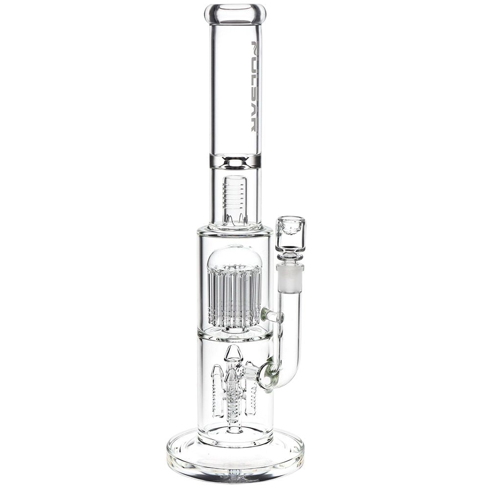 Pulsar Double Chamber Rocket Perc Chugger Glass Water Pipe - 15.25" / 14mm F