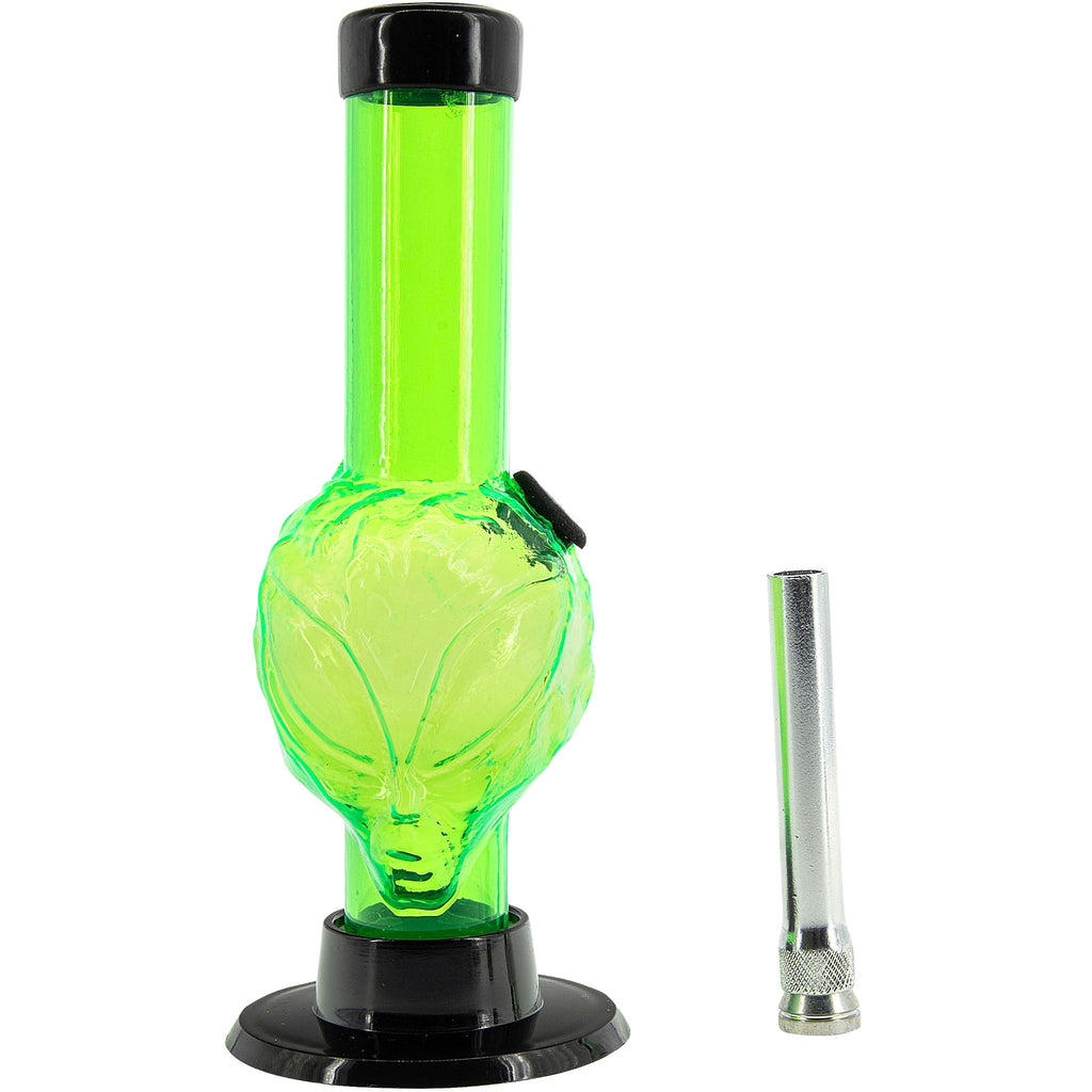 Mini Skull Acrylic Bong - 6" Tall - Multiple Colors