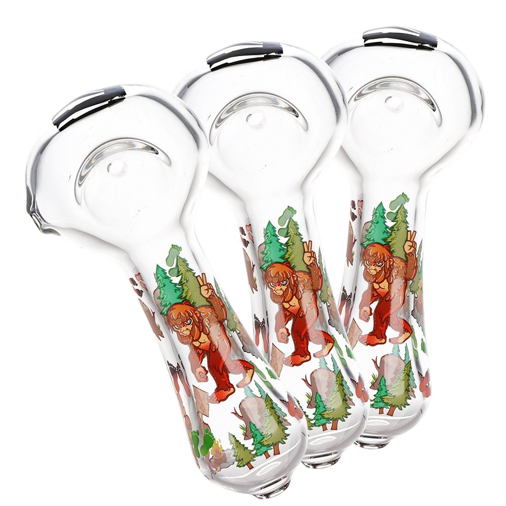 Pulsar Grumpy Bigfoot Glass Spoon Pipe - 4.5" 3 Pack