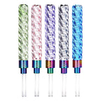 5CT BUNDLE - SeshGear Swirly Glass Dab Straws - 4.6" / Assorted Colors