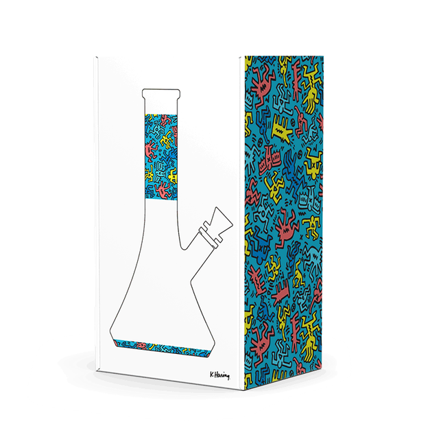 K. Haring Glass Beaker Water Pipe