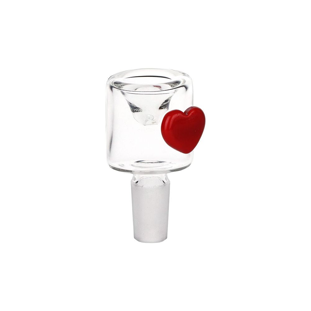 Pulsar Cupids Heart Bubble Base Glass Water Pipe - 12" / 14mm F