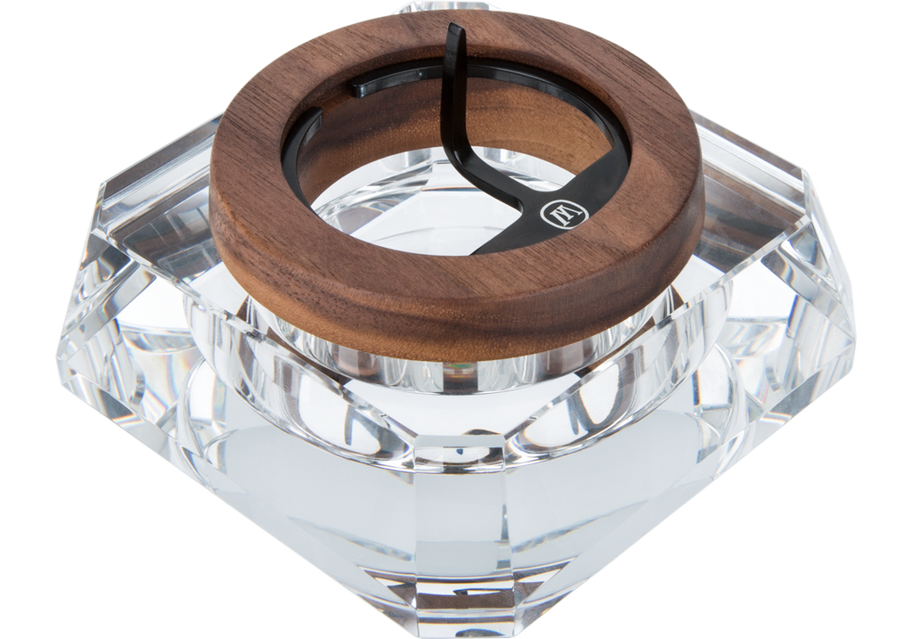 Marley Natural Black Walnut Crystal Ashtray