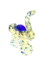 Color-Changing Dotted Double-Chamber Sherlock Bubbler “Blue Bridge” – 7″