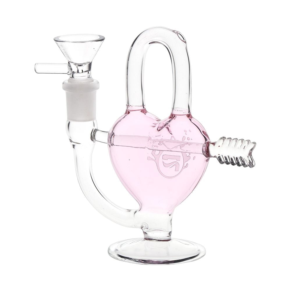 Pulsar Arrow Heart Glass Water Pipe - 5" / 14mm F
