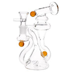 Pulsar Marble Scope Recycler Glass Water Pipe - 6" / 14mm F