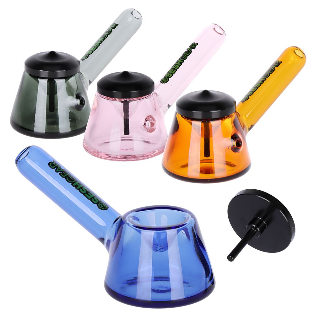 SeshGear Tamped and Poked Glass Hand Pipe - 4.75" / Colors Vary