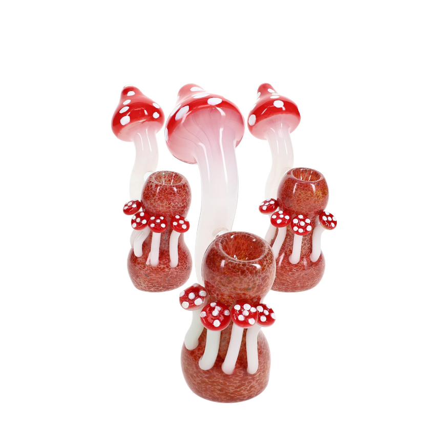 Silver Fumed Mushroom Sherlock Bubbler “Shroom Cap” – 6″