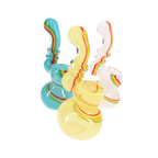 Rasta Swirl Frit Glass Sherlock Bubbler “Rasta Ripple” – 5″ – Assorted Colors