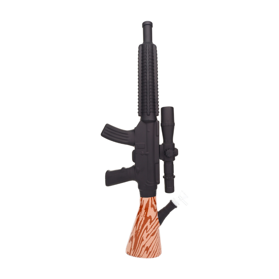 Rifle Beaker Bong “Countertop Cannon” – 24″ – Thick Glass