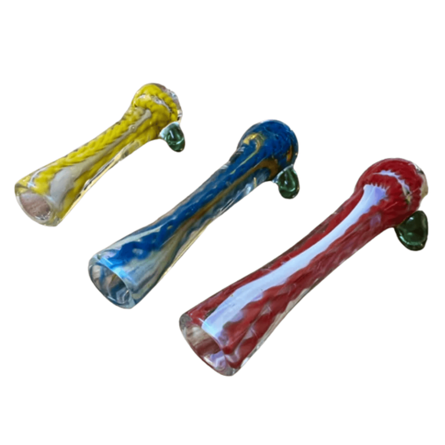 3” US Chillum Internal Twist Design Tobacco Dry Herb Glass Hand Pipe