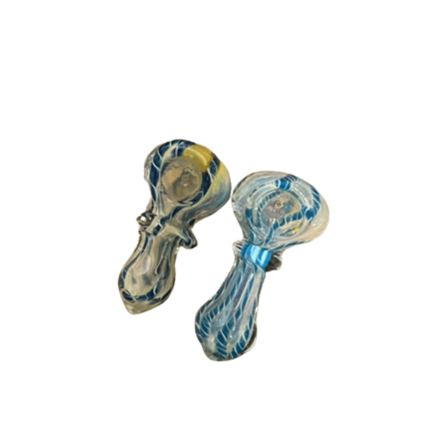 2.5” Silver Fume Ring Twisting Glass Hand Pipe