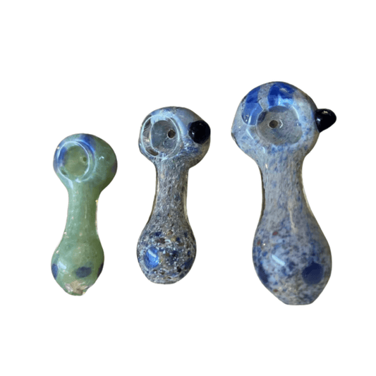 2.5” Multi Frit Design Glass Tobacco Dry Herb Hand Pipe (1 Pc)