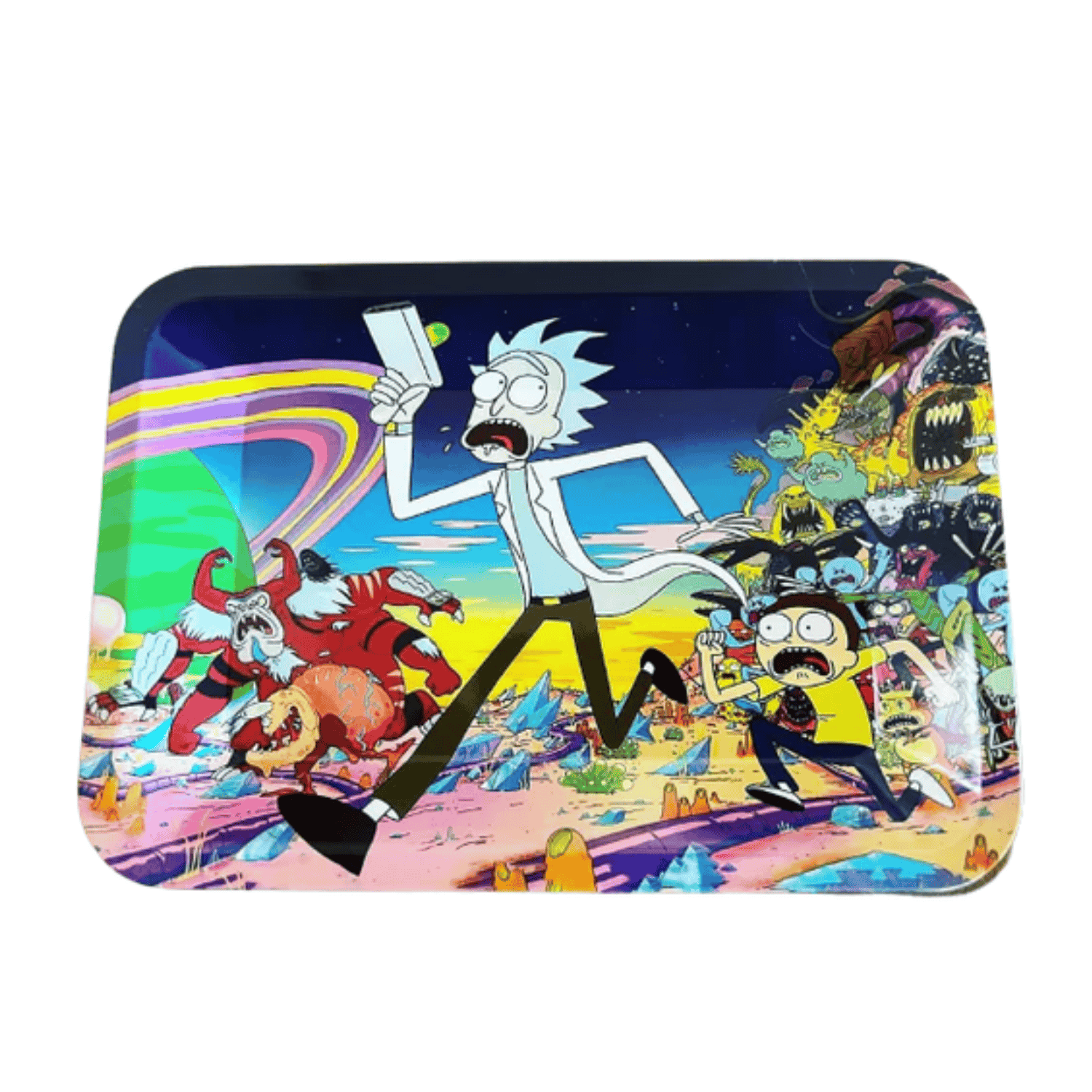 Decorative Collectible Humor 7.25 x 5.25 Car Home Metal Tin Ashtray with Various Designs Set #2