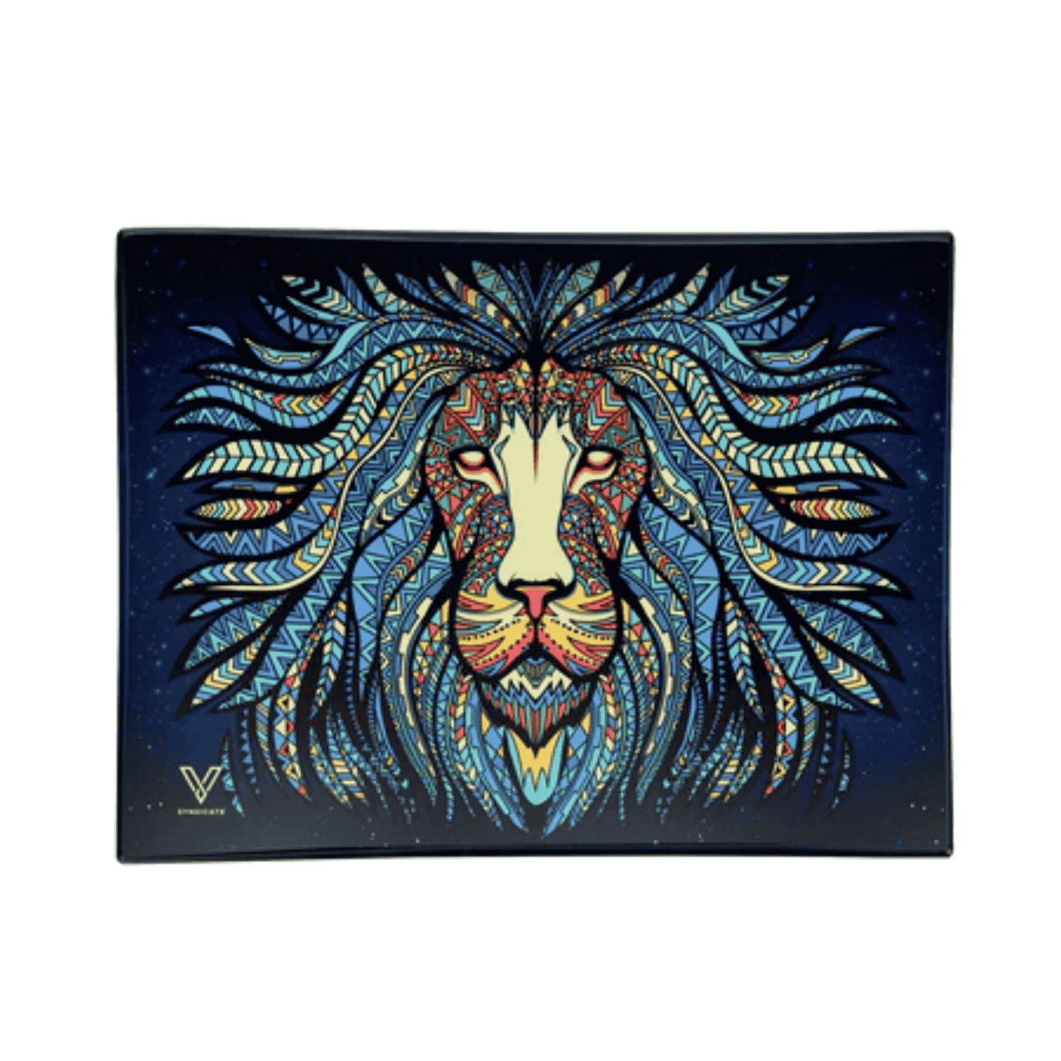 Tribal Lion Glass Rollin' Tray
