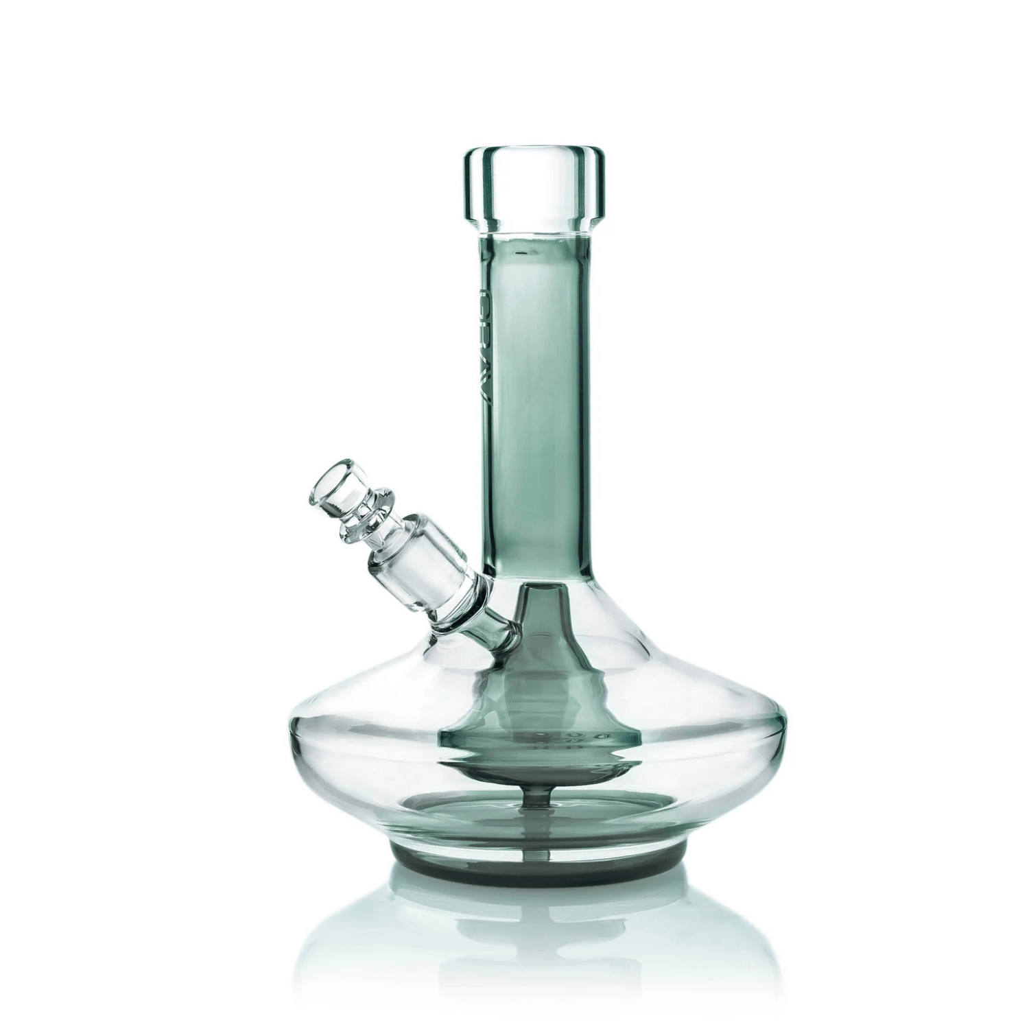 GRAV® Small Wide Base Water Pipe - Smoke with Clear Accents