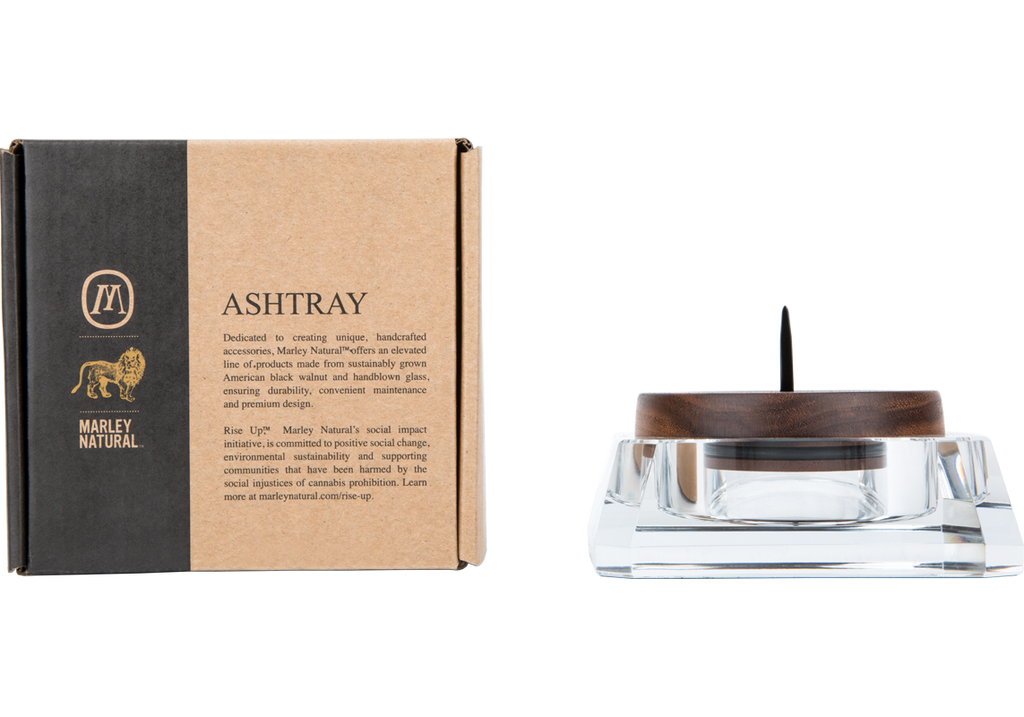 Marley Natural Black Walnut Crystal Ashtray
