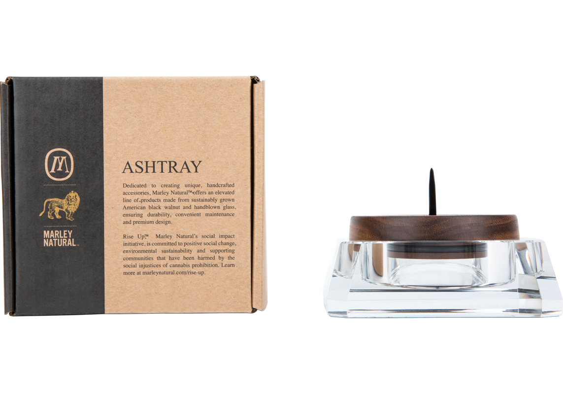 Marley Natural Black Walnut Crystal Ashtray