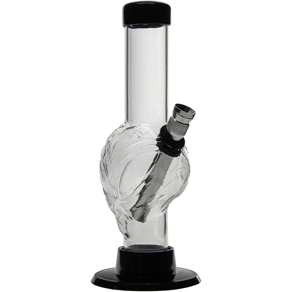 Mini Skull Acrylic Bong - 6" Tall - Multiple Colors