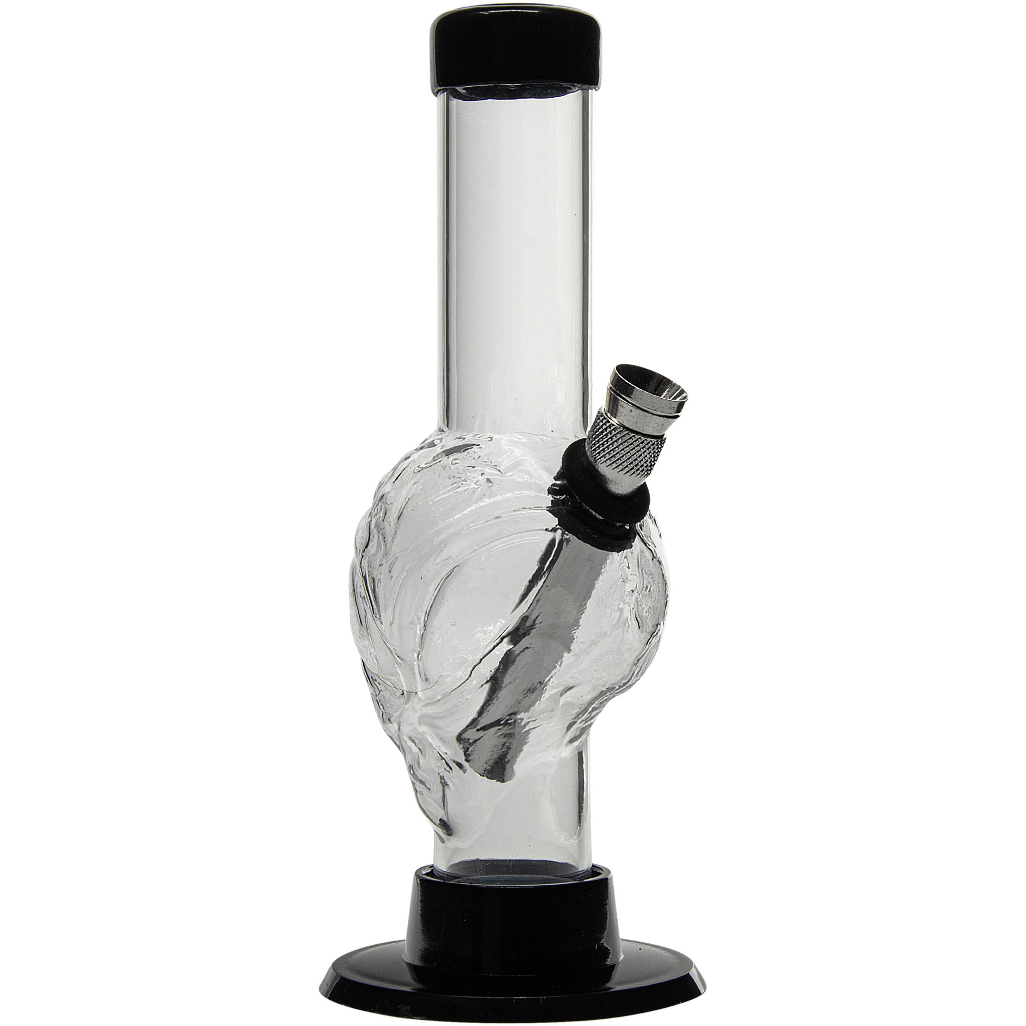 Mini Skull Acrylic Bong - 6" Tall - Multiple Colors