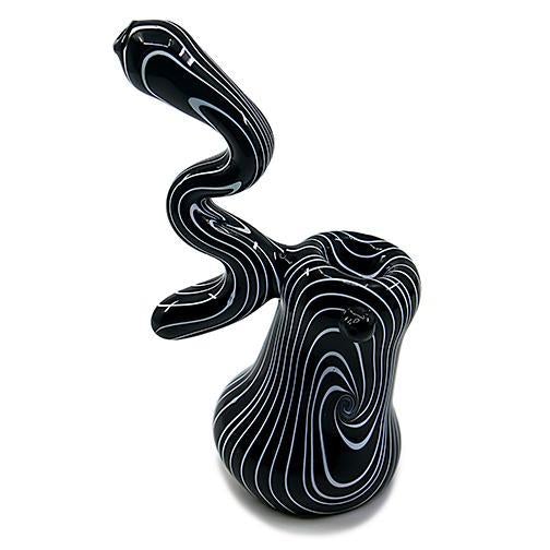 Blue Swirl Sherlock Bubbler (6")