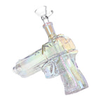 3CT BUNDLE - SeshGear Semi Auto Hand Gun Glass Water Pipe - 7.75" / 14mm F / Clear, Smoke, Electroplated