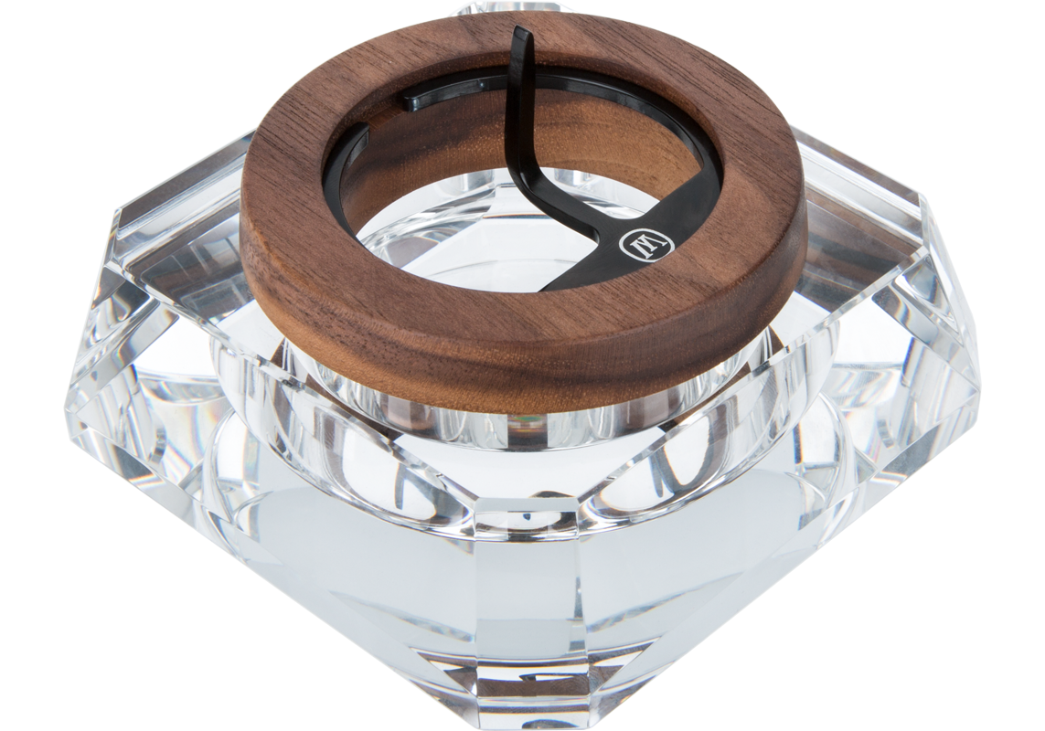 Marley Natural Black Walnut Crystal Ashtray