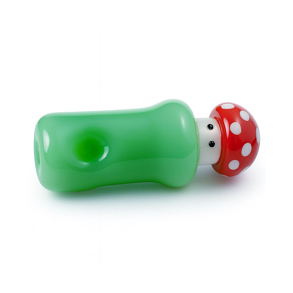 Red-Top Mushroom Glass Hand Pipe