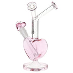 Pulsar Double Kiss Heart Glass Water Pipe - 11" / 14mm F