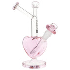 Pulsar Double Kiss Heart Glass Water Pipe - 11" / 14mm F